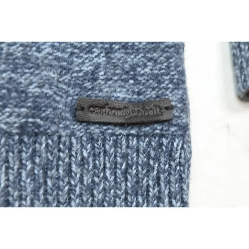 Carbon 2 Cobalt Cableknit Sweater Mens Large Blue Cotton Long Sleeve Pullover
